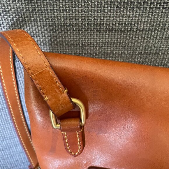 Dooney & Bourke Chestnut Leather Florentine Crossbody Bag - Picture 3 of 16